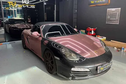 포르쉐 박스터987 랩핑제거 후 에이버리 사틴다크그레이 전체랩핑 / 안양시 동안구 관양동