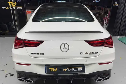 벤츠CLA45S AMG 3M 4D 유광카본 부분랩핑 및 블랙유광 루프스킨 / 안양시 동안구 관양동