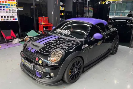BMW 미니쿠퍼랩핑 데칼 및 포인트 시공 및 라이트필름 작업 / 안양시 동안구 관양동