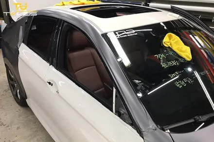 BMW550i 랩핑제거 및 사틴다크그레이 전체랩핑 / 안양시 동안구 관양동