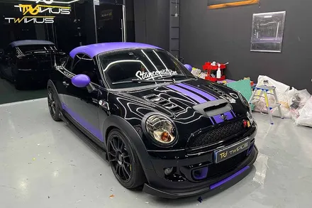 BMW 미니쿠퍼랩핑 데칼 및 포인트 시공 및 라이트필름 작업 / 안양시 동안구 관양동