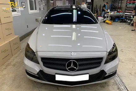 벤츠 CLS350 은은한 컬러의 유광그레이 랩핑 / 안양시 동안구 관양동