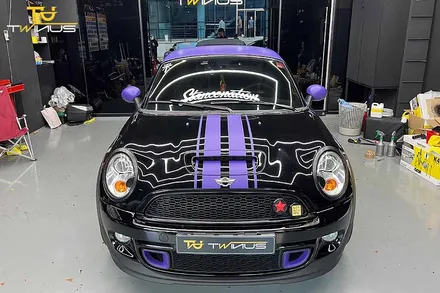 BMW 미니쿠퍼랩핑 데칼 및 포인트 시공 및 라이트필름 작업 / 안양시 동안구 관양동