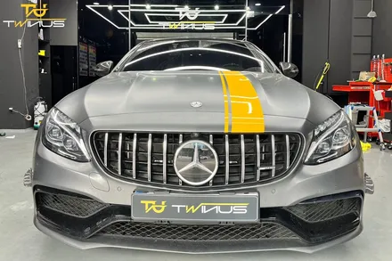 벤츠 C63 S AMG 포인트랩핑 및 크롬죽이기 엠블럼 도색 / 안양시 동안구 관양동