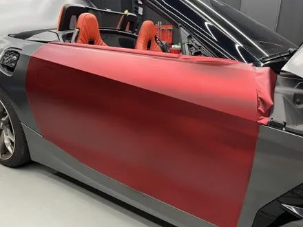 안산 BMW Z4 랩핑, M40i 차량에 시공이 까탈스러운 무광 크롬 로마니 레드 셋업! / 안양시 동안구 관양동