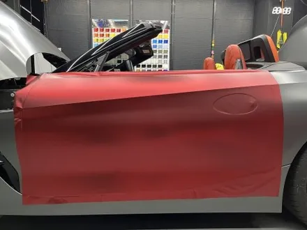 안산 BMW Z4 랩핑, M40i 차량에 시공이 까탈스러운 무광 크롬 로마니 레드 셋업! / 안양시 동안구 관양동