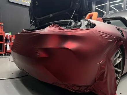 안산 BMW Z4 랩핑, M40i 차량에 시공이 까탈스러운 무광 크롬 로마니 레드 셋업! / 안양시 동안구 관양동