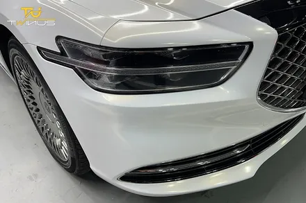 제네시스 G90 L 롱바디 3M 유광화이트골드스파클 전체랩핑 / 안양시 동안구 관양동