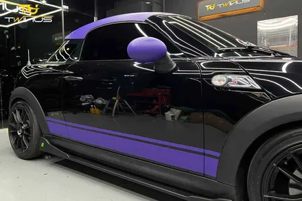 BMW 미니쿠퍼랩핑 데칼 및 포인트 시공 및 라이트필름 작업 / 안양시 동안구 관양동