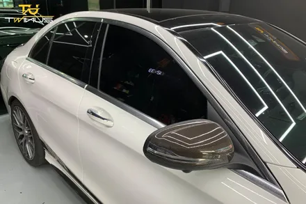 벤츠 C63AMG 크롬죽이기 랩핑 및 엠블럼 도색 / 안양시 동안구 관양동