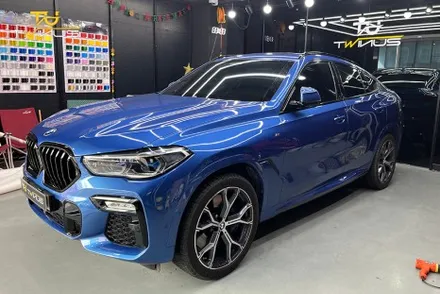 BMWX6 사틴다크그레이 전체랩핑 및 블랙유광 포인트 시공 / 안양시 동안구 관양동