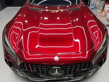 안산 랩핑, AMG GT. 사틴 펄 화이트에서 순정 그레이 그다음은, 고광택 뱀파이어 레드. / 안양시 동안구 관양동