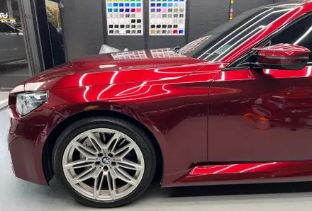 안산 랩핑, BMW G87 M2 사고 보험수리로서 전체 시공. 뱀파이어 레드! / 안양시 동안구 관양동