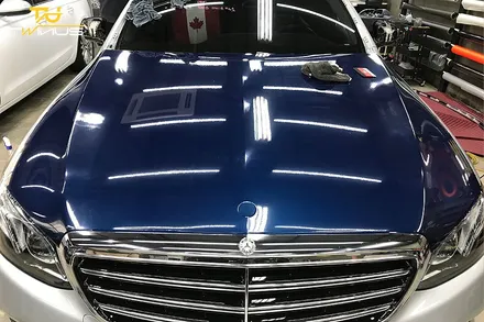 벤츠E클래스 E220d 랩핑 유광메탈릭다크블루 시공기 / 안양시 동안구 관양동