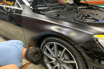 벤츠 S450 쿠페 사틴블랙 전체랩핑 / 안양시 동안구 관양동