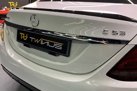 벤츠 C63AMG 크롬죽이기 랩핑 및 엠블럼 도색 / 안양시 동안구 관양동