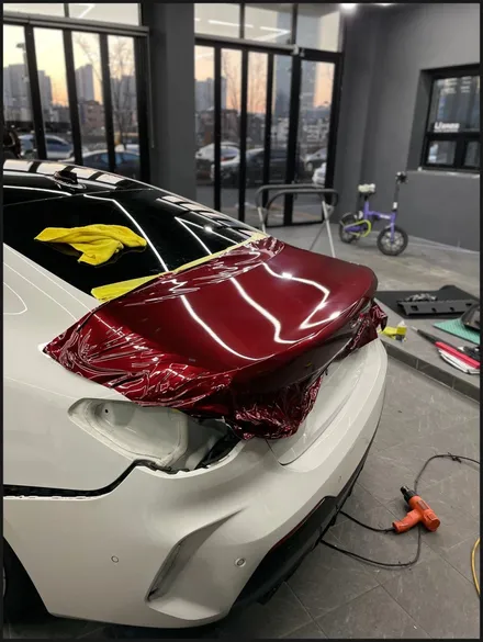 [동탄 랩핑] ●BMW 4시리즈 쿠페 택렙 슈프림레드 전체랩핑+블랙PPF루프스킨● / 동탄 영천동