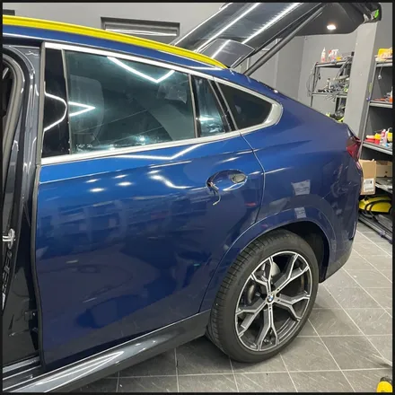 [동탄 랩핑] ●BMW X6 글로스다크블루메탈릭 전체랩핑 + 블락포디 스카이블루 틴팅재시공● / 동탄 영천동
