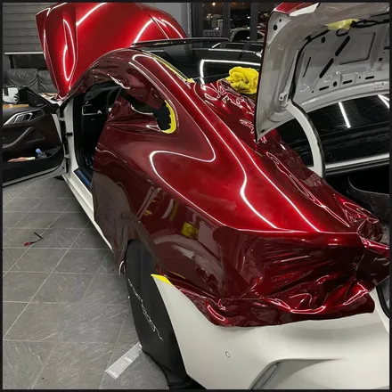 [동탄 랩핑] ●BMW 4시리즈 쿠페 택렙 슈프림레드 전체랩핑+블랙PPF루프스킨● / 동탄 영천동