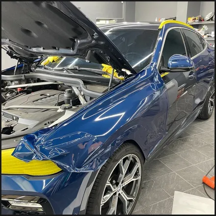 [동탄 랩핑] ●BMW X6 글로스다크블루메탈릭 전체랩핑 + 블락포디 스카이블루 틴팅재시공● / 동탄 영천동