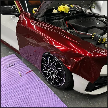 [동탄 랩핑] ●BMW 4시리즈 쿠페 택렙 슈프림레드 전체랩핑+블랙PPF루프스킨● / 동탄 영천동
