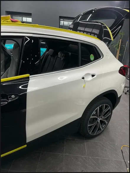 [동탄 랩핑] ● BMW X2 유광화이트펄 전체랩핑 + 블락포디 디토선팅 + 윈도우테두리크롬죽이기 + 필러PPF ● / 동탄 영천동