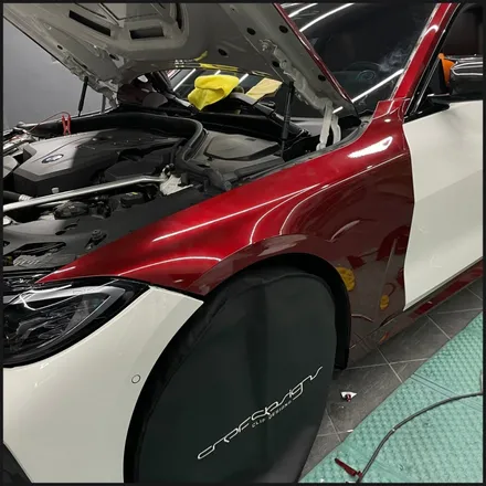 [동탄 랩핑] ●BMW 4시리즈 쿠페 택렙 슈프림레드 전체랩핑+블랙PPF루프스킨● / 동탄 영천동