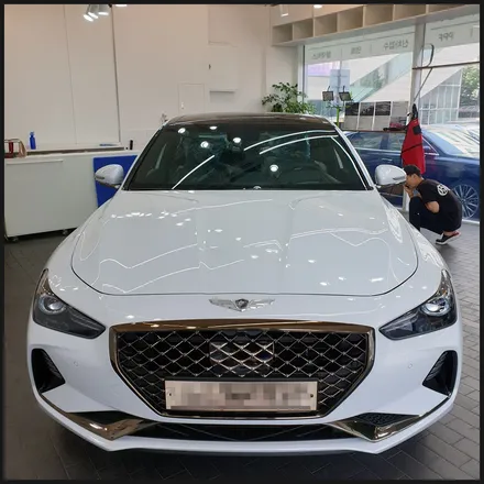 [찰스오토] <제네시스 G70> 하버캠프 SL-Chrome Bond 틴팅 + Gtechniq EXO V4 유리막코팅 + 생활보호PPF + QXD3000 +  아이나비 커넥티드 / 동탄 영천동