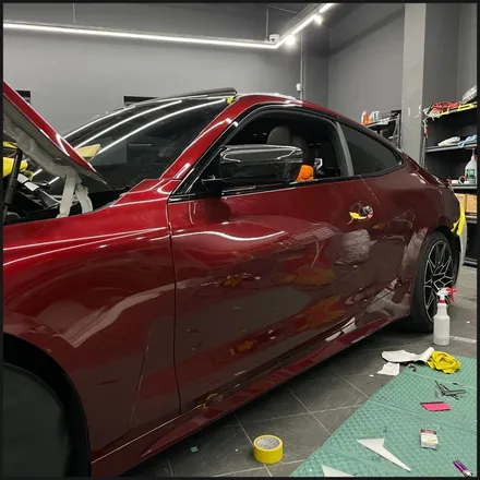 [동탄 랩핑] ●BMW 4시리즈 쿠페 택렙 슈프림레드 전체랩핑+블랙PPF루프스킨● / 동탄 영천동