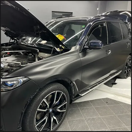 [동탄 랩핑] ●BMW X7 사틴블랙 전체랩핑 + 크롬죽이기 + 루프렉랩핑+하이그로시PPF● / 동탄 영천동