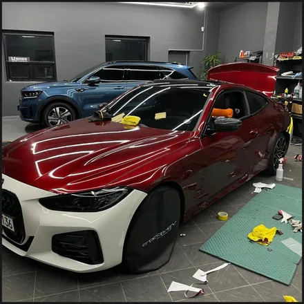 [동탄 랩핑] ●BMW 4시리즈 쿠페 택렙 슈프림레드 전체랩핑+블랙PPF루프스킨● / 동탄 영천동