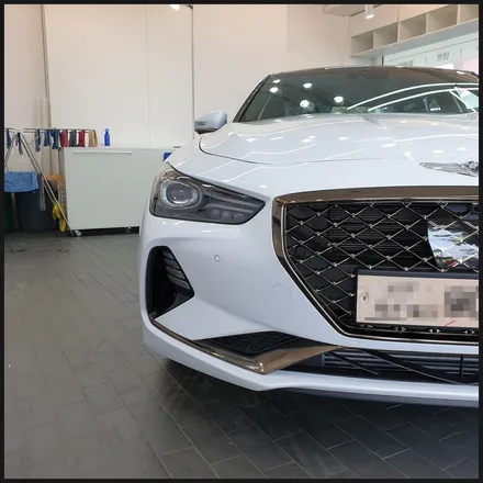 [찰스오토] <제네시스 G70> 하버캠프 SL-Chrome Bond 틴팅 + Gtechniq EXO V4 유리막코팅 + 생활보호PPF + QXD3000 +  아이나비 커넥티드 / 동탄 영천동