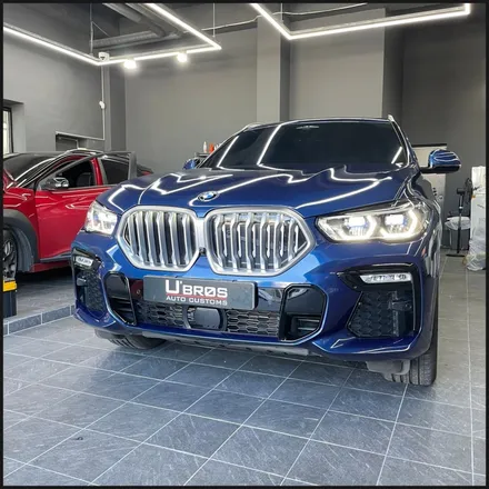 [동탄 랩핑] ●BMW X6 글로스다크블루메탈릭 전체랩핑 + 블락포디 스카이블루 틴팅재시공● / 동탄 영천동