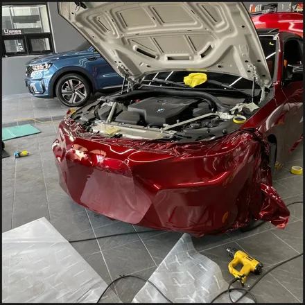 [동탄 랩핑] ●BMW 4시리즈 쿠페 택렙 슈프림레드 전체랩핑+블랙PPF루프스킨● / 동탄 영천동