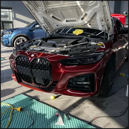 [동탄 랩핑] ●BMW 4시리즈 쿠페 택렙 슈프림레드 전체랩핑+블랙PPF루프스킨● / 동탄 영천동