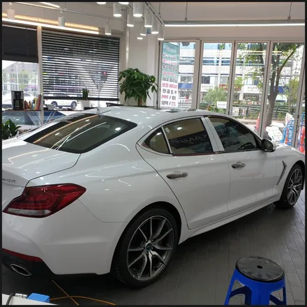 [찰스오토] <제네시스 G70> 하버캠프 SL-Chrome Bond 틴팅 + Gtechniq EXO V4 유리막코팅 + 생활보호PPF + QXD3000 +  아이나비 커넥티드 / 동탄 영천동