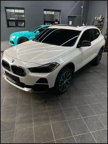 [동탄 랩핑] ● BMW X2 유광화이트펄 전체랩핑 + 블락포디 디토선팅 + 윈도우테두리크롬죽이기 + 필러PPF ● / 동탄 영천동