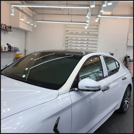 [찰스오토] <제네시스 G70> 하버캠프 SL-Chrome Bond 틴팅 + Gtechniq EXO V4 유리막코팅 + 생활보호PPF + QXD3000 +  아이나비 커넥티드 / 동탄 영천동