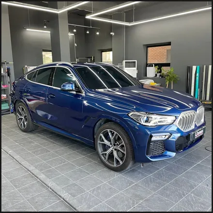 [동탄 랩핑] ●BMW X6 글로스다크블루메탈릭 전체랩핑 + 블락포디 스카이블루 틴팅재시공● / 동탄 영천동