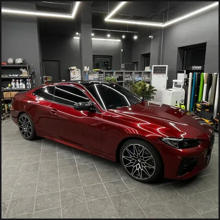 [동탄 랩핑] ●BMW 4시리즈 쿠페 택렙 슈프림레드 전체랩핑+블랙PPF루프스킨● / 동탄 영천동