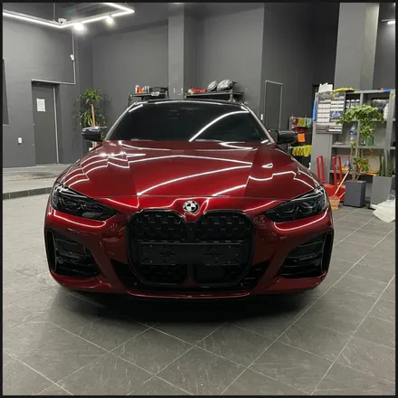 [동탄 랩핑] ●BMW 4시리즈 쿠페 택렙 슈프림레드 전체랩핑+블랙PPF루프스킨● / 동탄 영천동