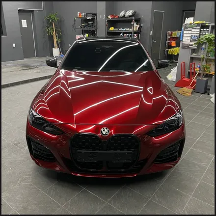 [동탄 랩핑] ●BMW 4시리즈 쿠페 택렙 슈프림레드 전체랩핑+블랙PPF루프스킨● / 동탄 영천동