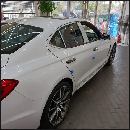 [찰스오토] <제네시스 G70> 하버캠프 SL-Chrome Bond 틴팅 + Gtechniq EXO V4 유리막코팅 + 생활보호PPF + QXD3000 +  아이나비 커넥티드 / 동탄 영천동