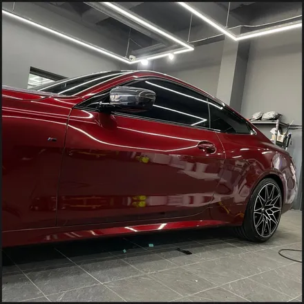 [동탄 랩핑] ●BMW 4시리즈 쿠페 택렙 슈프림레드 전체랩핑+블랙PPF루프스킨● / 동탄 영천동