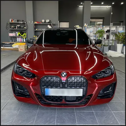 [동탄 랩핑] ●BMW 4시리즈 쿠페 택렙 슈프림레드 전체랩핑+블랙PPF루프스킨● / 동탄 영천동