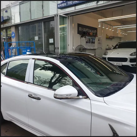 [찰스오토] <제네시스 G70> 하버캠프 SL-Chrome Bond 틴팅 + Gtechniq EXO V4 유리막코팅 + 생활보호PPF + QXD3000 +  아이나비 커넥티드 / 동탄 영천동
