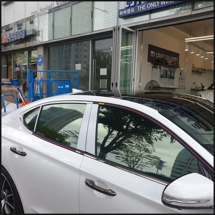 [찰스오토] <제네시스 G70> 하버캠프 SL-Chrome Bond 틴팅 + Gtechniq EXO V4 유리막코팅 + 생활보호PPF + QXD3000 +  아이나비 커넥티드 / 동탄 영천동