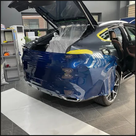 [동탄 랩핑] ●BMW X6 글로스다크블루메탈릭 전체랩핑 + 블락포디 스카이블루 틴팅재시공● / 동탄 영천동
