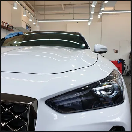 [찰스오토] <제네시스 G70> 하버캠프 SL-Chrome Bond 틴팅 + Gtechniq EXO V4 유리막코팅 + 생활보호PPF + QXD3000 +  아이나비 커넥티드 / 동탄 영천동