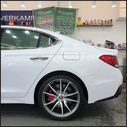 [찰스오토] <제네시스 G70> 하버캠프 SL-Chrome Bond 틴팅 + Gtechniq EXO V4 유리막코팅 + 생활보호PPF + QXD3000 +  아이나비 커넥티드 / 동탄 영천동